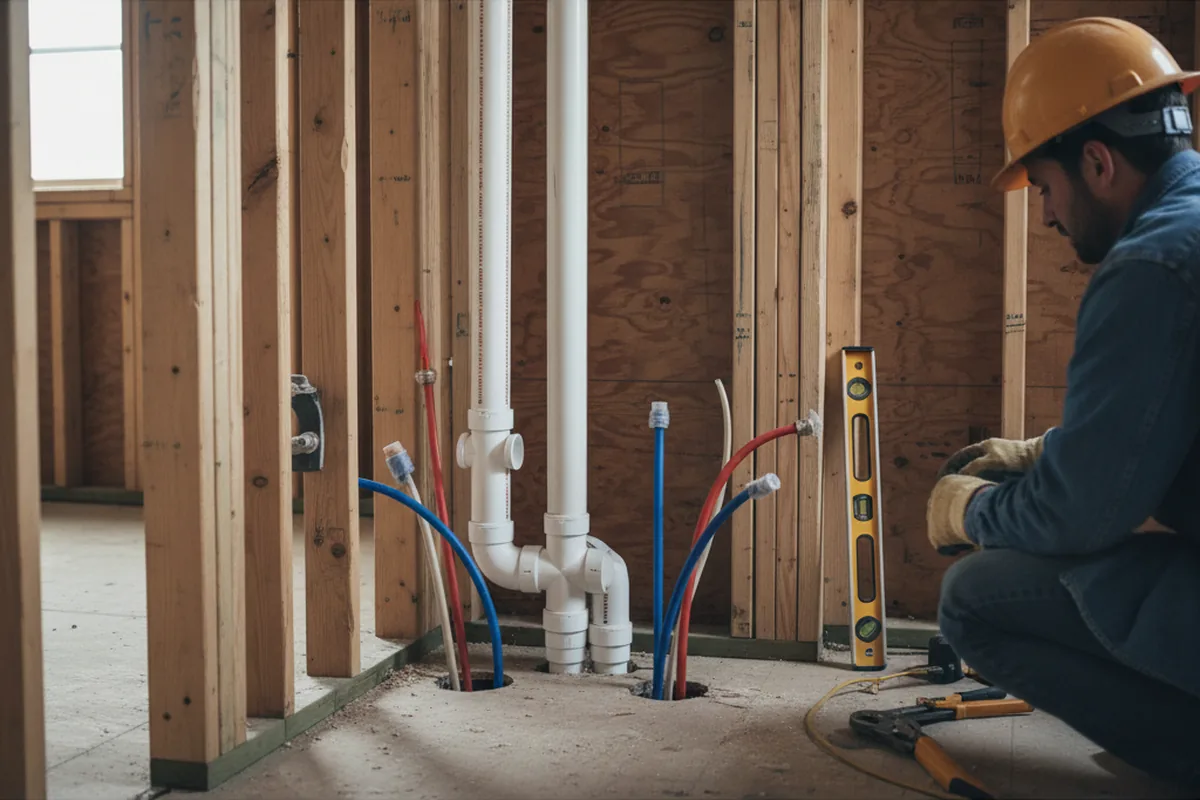 Drain and supply rough-in during Toilet Repair and Installation in Cedar Springs